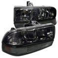 thumbnail image 1 of Chevy S10 Blazer Pickup Smoke Headlights+Bumper Amber Reflector Lamps, 1 of 2