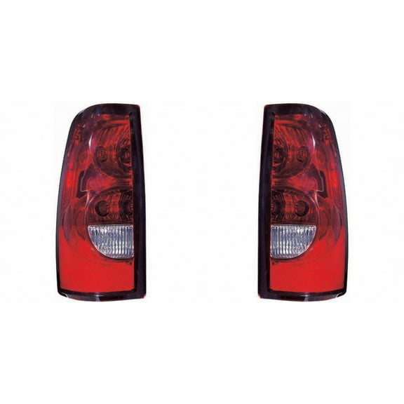 For Chevy Silverado 1500/2500 Series/3500 Single R/Wheel Tail Light 2004-2006 Driver and Passenger Side Pair Fleetside Dark Trim CAPA Certified | GM2800174 | GM2801174 | 15844157 | 15844156