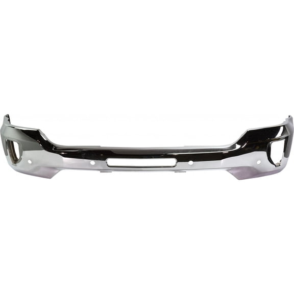 For Chevy Silverado 1500 Front Bumper 2016 2017 2018 | Chrome | All Cab Types | w/ Impact Bar Skid Plate | w/ Fog Lights Holes & Parking Aid Sensor Holes | w/ Air Hole | 84029812