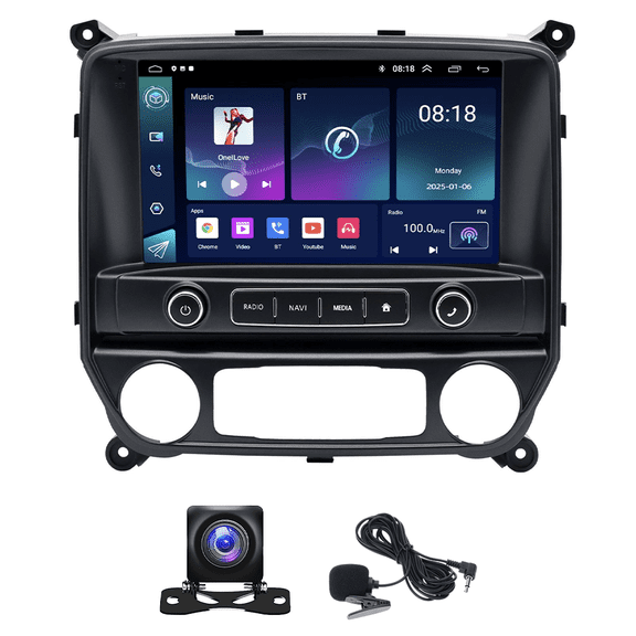 For Chevy Silverado 2014-2018 Low-Config Android 14 7" Stereo, 4+64G, Carplay Android Auto, BT WiFi FM/RDS DSP, AHD Cam, Mic, SWC (Fit 4.3"/7" Screen, Not for BOSE)