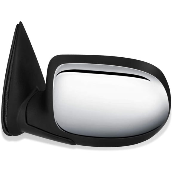 For Chevy Silverado 2500 1999 00 01 02 03 2004 Door Mirror Driver Side | Manual View w/ Chrome Cover Folding | Textured | Non-Heated | GM1320208 | 25876714