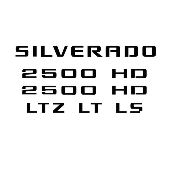 Chevy Silverado 2500 HD Black Emblem Overlay Decals 2007-2018 GM Licensed