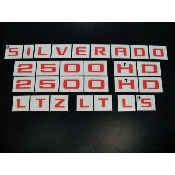 Chevy Silverado 2500 HD Red Emblem Overlay Decals 2007-2018 GM Licensed