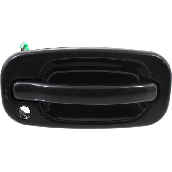 For Chevy Silverado 3500 2003 Exterior Door Handle Passenger Side | Front | Plastic | Smooth Black | With Keyhole | Replacement For GM1311140 | 15150736, 19245506