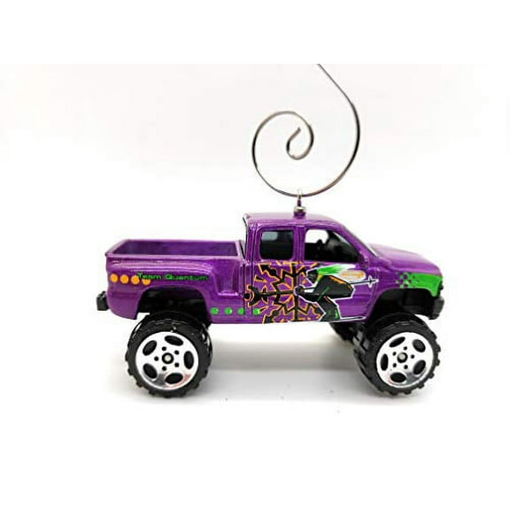 Chevy Silverado 4x4 Truck Custom Christmas Ornament 1:64 Diecast Purple