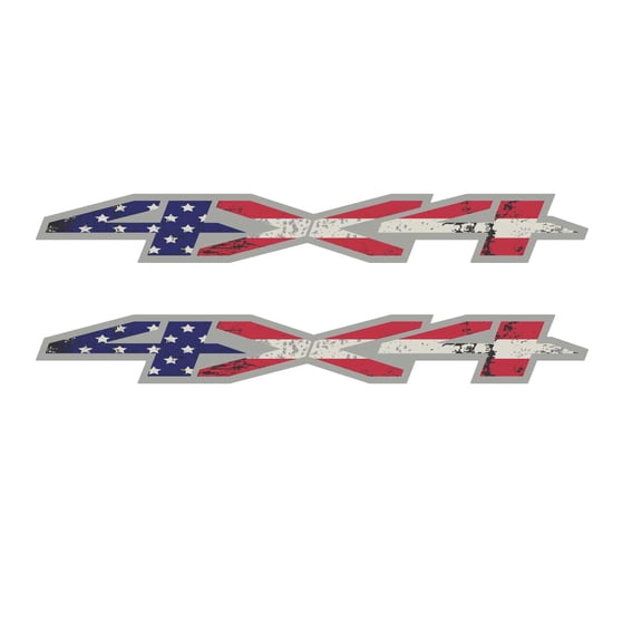 Chevy Silverado American Flag 4X4 Bedside Decals 2019-2026 Set of 2 GM Licensed