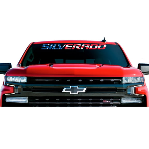 Chevy Silverado American Flag Windshield Banner Decal 2015-2026 GM Licensed