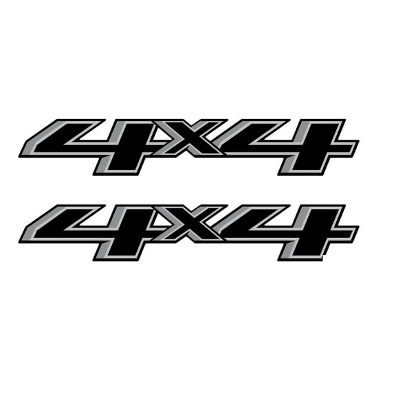 Chevy Silverado Black/Silver 4X4 Bedside Decals 2014-2018 Set of 2 GM Licensed