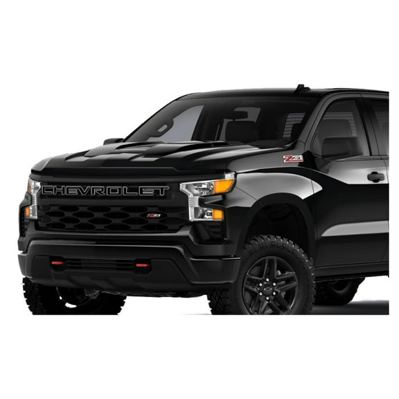 Chevy Silverado Black Silver Trail Boss Grille Lettering Decal Kit 2022-2026 GM Licensed
