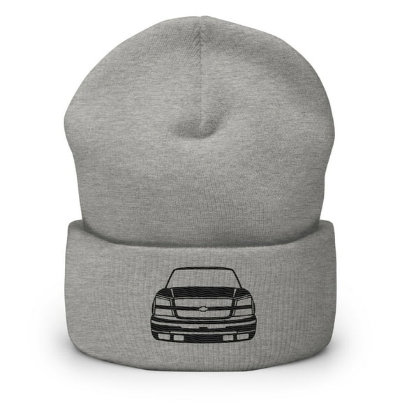 Chevy Silverado Embroidered Cuffed Beanie Color: Heather Grey