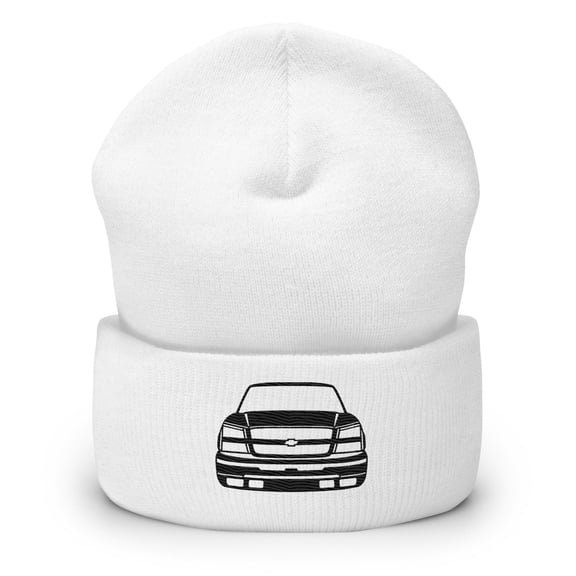 Chevy Silverado Embroidered Cuffed Beanie Color: White