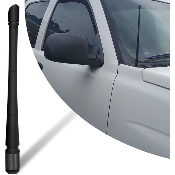 Chevy Silverado & GMC Sierra/Denali 7 Inch Flexible Rubber Antenna Replacement with Optimized FM/AM Reception