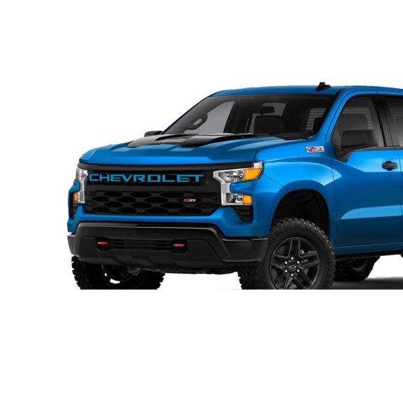 Chevy Silverado Glacier Blue Trail Boss Grille Lettering Decal Kit 2022-2025 GM Licensed