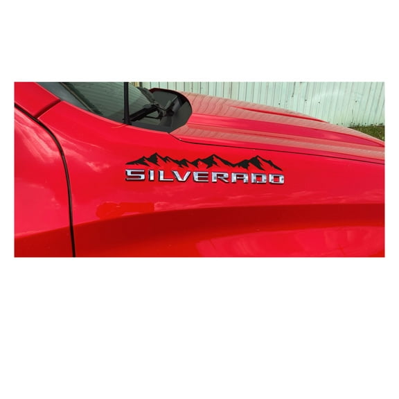 Chevy Silverado Gloss Black Mountain Range Emblem Enhancement Decals 2019-2025 Set of 3 GM Licensed