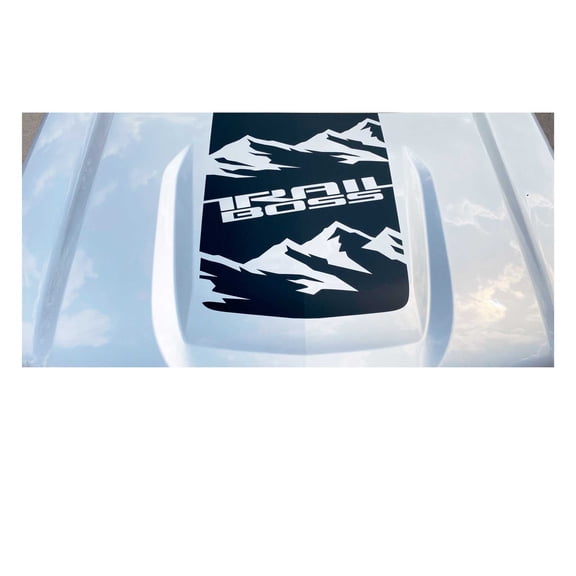 Chevy Silverado Gloss Black Mountain Trail Boss Hood Decal 2019-2026 GM Licensed
