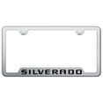 thumbnail image 1 of Chevy Silverado Laser Etched Logo Cut-Out License Plate Frame (Chrome), 1 of 3