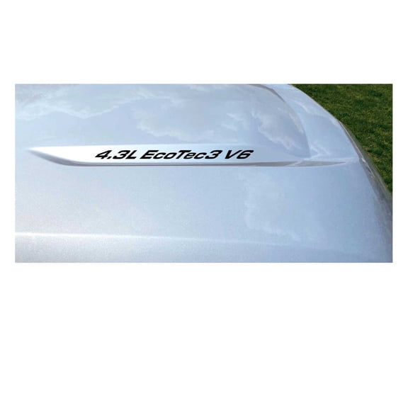 Chevy Silverado Matte Black 4.3L EcoTec3 V6 Hood Lettering Decals 2019-2026 Set of 2 GM Licensed