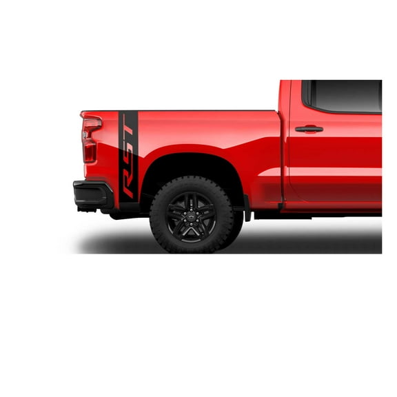 Chevy Silverado Matte Black RST Vertical Rear Bedside Decals 2019-2026 Set of 2 GM Licensed