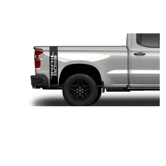 Chevy Silverado Matte Black Trail Boss Vertical Rear Bed Decals 2019-2026 Set of 2 GM Licensed