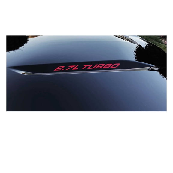 Chevy Silverado RED 2.7L TURBO Hood Lettering Decals 2019-2026 Set of 2 GM Licensed