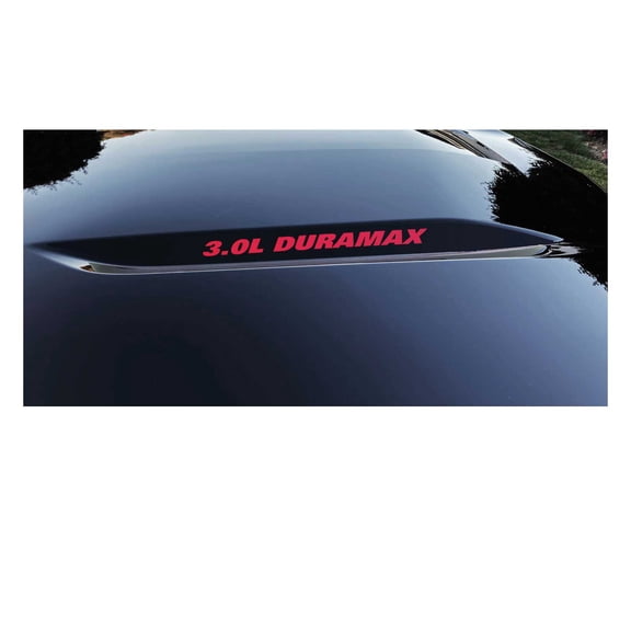 Chevy Silverado RED 3.0L DURAMAX Hood Lettering Decals 2019-2026 Set of 2 GM Licensed