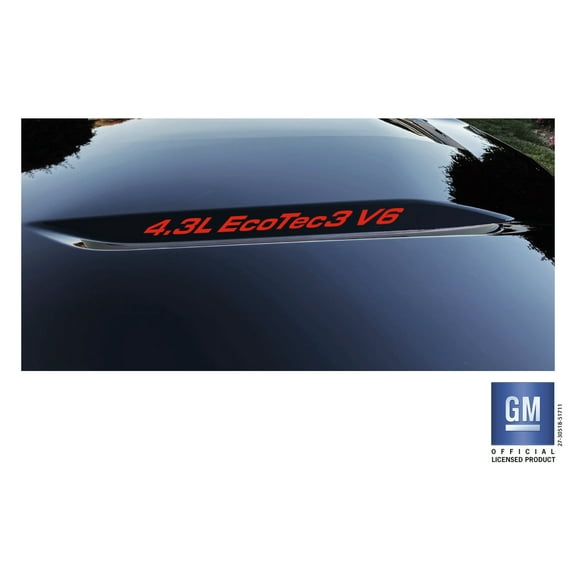 Chevy Silverado RED 4.3L EcoTec3 V6 Hood Lettering Decals 2019-2026 Set of 2 GM Licensed