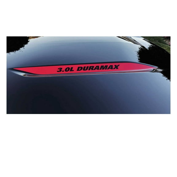 Chevy Silverado Red 3.0L DURAMAX Hood Lettering Decals 2019-2026 Set of 2 GM Licensed