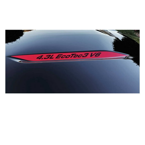 Chevy Silverado Red 4.3L EcoTec3 V6 Hood Lettering Decals 2019-2026 Set of 2 GM Licensed