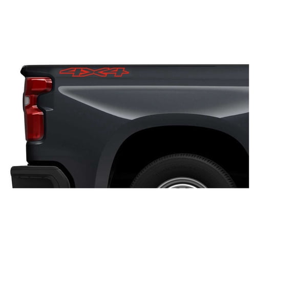 Chevy Silverado Red 4X4 Bedside Decals 2019-2026 Set of 2 GM Licensed