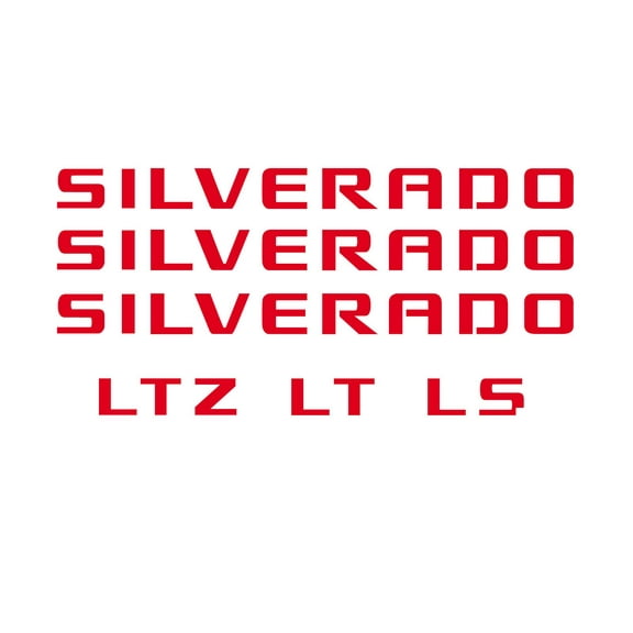 Chevy Silverado Red Emblem Overlay Decals Kit 2007-2018 GM Licensed