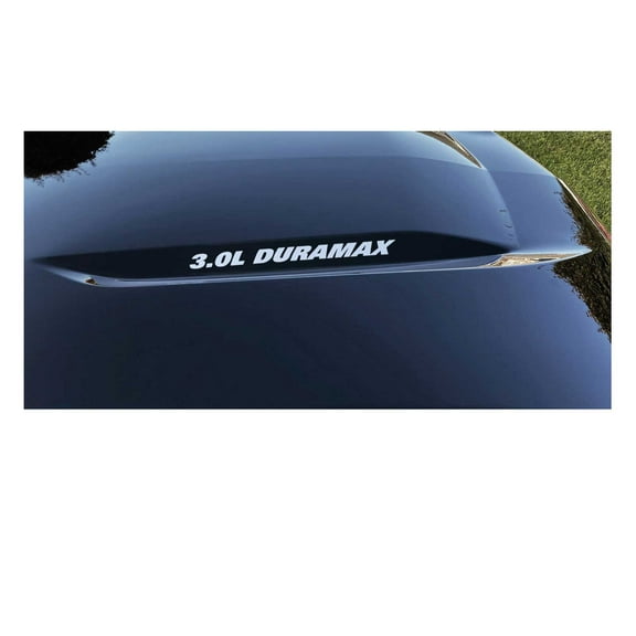 Chevy Silverado Silver 3.0L DURAMAX Hood Lettering Decals 2019-2026 Set of 2 GM Licensed