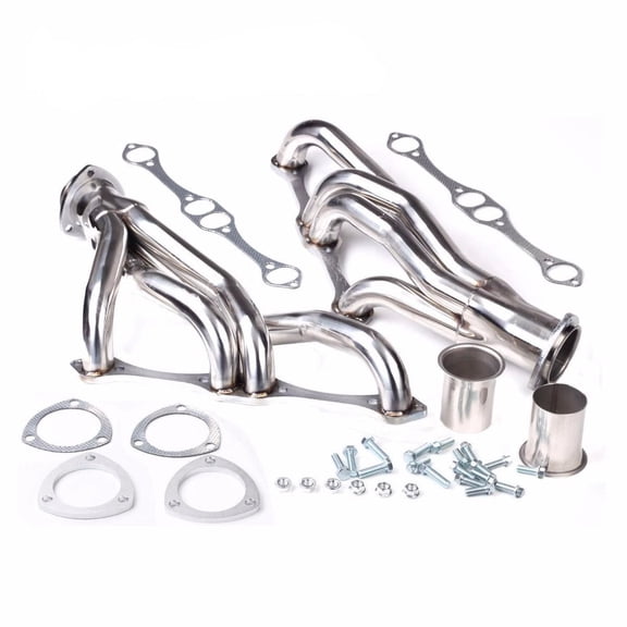 Chevy Small Block Exhaust Header - Fits 262/265/283/305/327/350/400 V8 - MT001038 - Stainless Steel, 3-Bolt Flange, 2.875" Inlet/Outlet