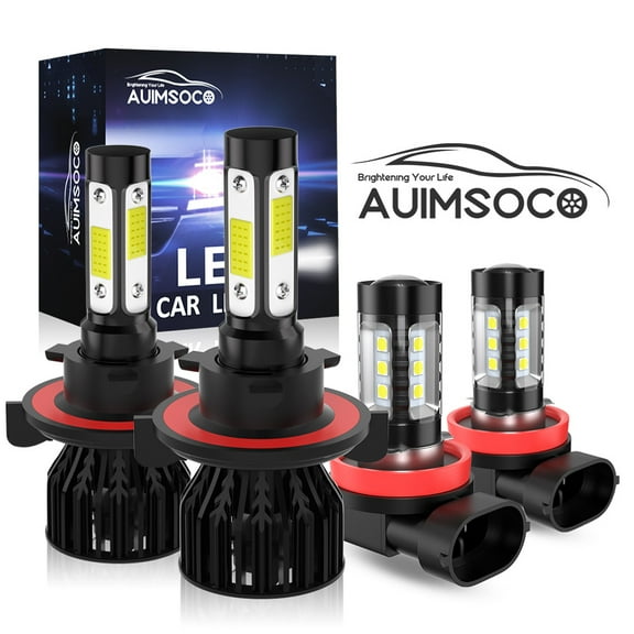 For Chevy Spark 2013-2016 9008 H11 LED Headlight Bulbs High/Low Beam, 6000K White 4000LM Bright Canbus No Error, Easy Install, Plug-N-Play Halogen Replacement, 4Pcs