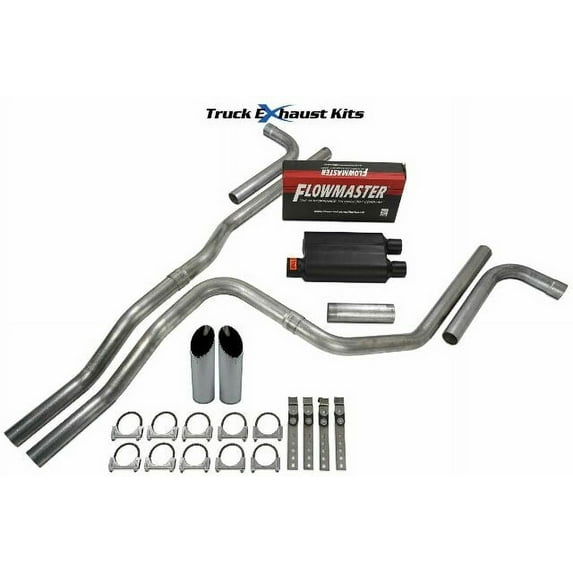 Chevy Suburban 07-14 2.5" Dual Exhaust Kit S Exit Flowmaster 40 Series SW Tip