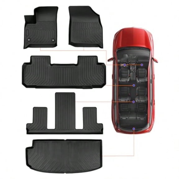 for Chevy Traverse 2018-2023 Floor Mats Cargo Liner ONLY for 7 Seats Bucket Seats All Weather TPE Rubber Mats for Chevy/for  Traverse Accories Fit 2024 Traverse Limited