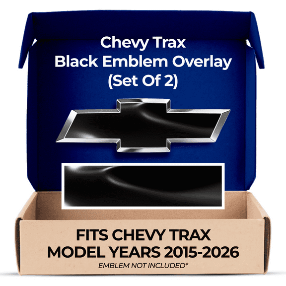 Chevy Trax Blackout Grille Gate Bowtie Emblem Overlay Decals 2015-2026 Set of 2