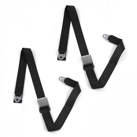 Chevy Truck 1935-1940 Airplane 2 Point Black Lap Bucket Seat Belt Kit - 2 Belts
