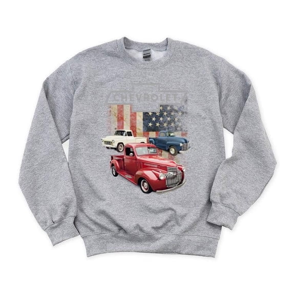 Chevy Truck American Metal American Flag Vintage Retro Pickup Patriot USA SweatShirt Unisex, up to 5XL