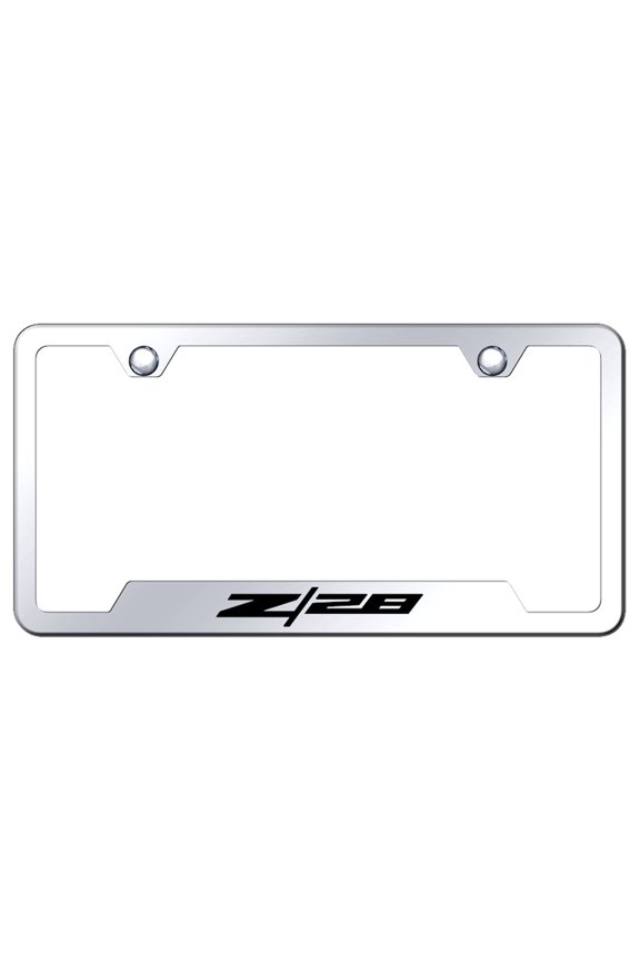 Chevy Z28 Laser Etched Logo Cut-Out License Plate Frame (Chrome)