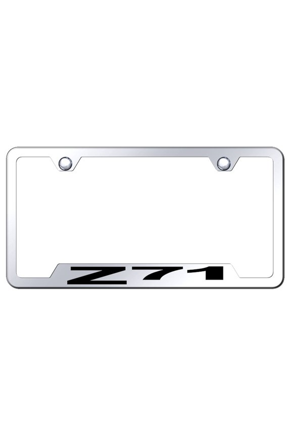 Chevy Z71 Laser Etched Logo Cut-Out License Plate Frame (Chrome)