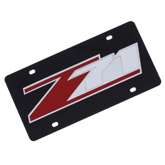 Chevy Z71 Logo License Plate (Black)