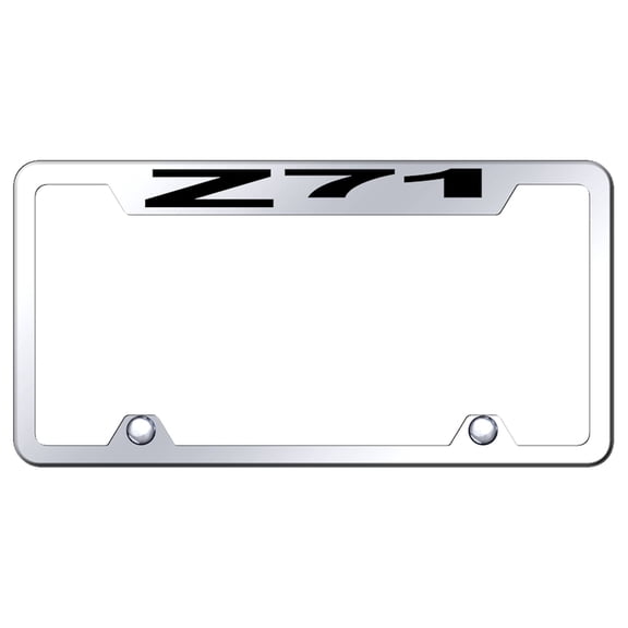 Chevy Z71 Logo Stainless Steel Truck Cut-Out License Plate Frame (Chrome)