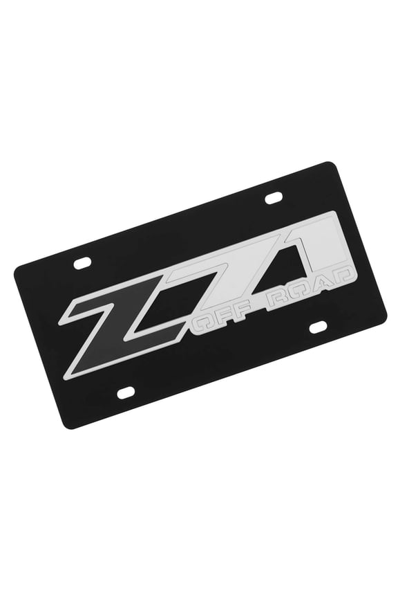 Chevy Z71 Off Road Logo License Plate (Black)
