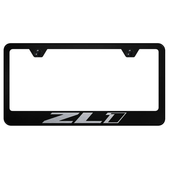 Chevy ZL1 Laser Etched Logo Stainless Steel License Plate Frame (Black)