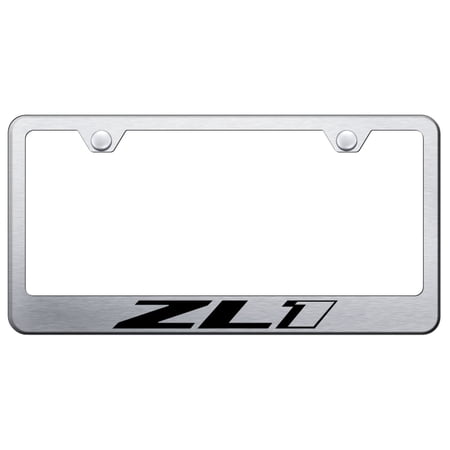 Chevy ZL1 Laser Etched Logo Stainless Steel License Plate Frame (Brushed Chrome)
