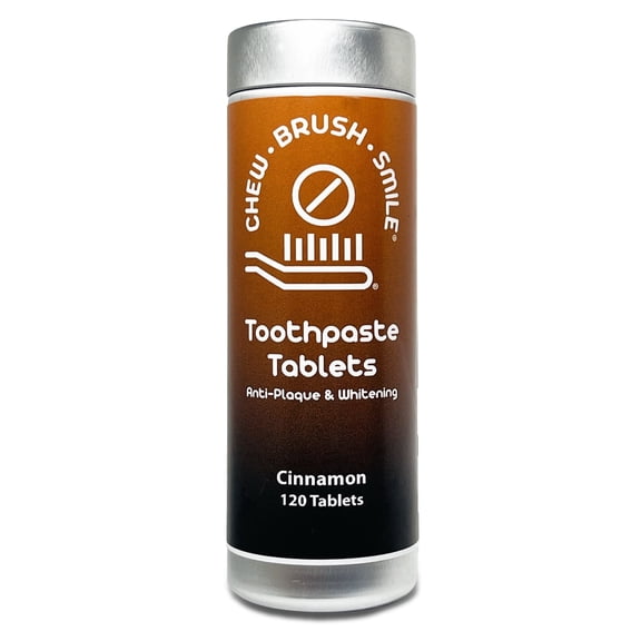Chew Brush Smile Toothpaste Tablets 120 Count (Cinnamon)