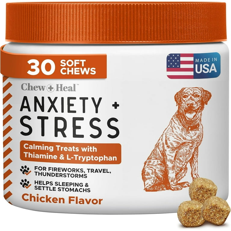 Chew Heal Dog Anxiety Relief Chews, Calming Treats, Melatonin
