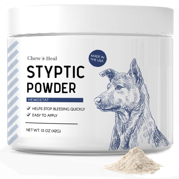 Chew + Heal Styptic Powder for Dogs, Cats, and Other Animals - 1.5 oz - Quick Stop - Blood Stop Powder