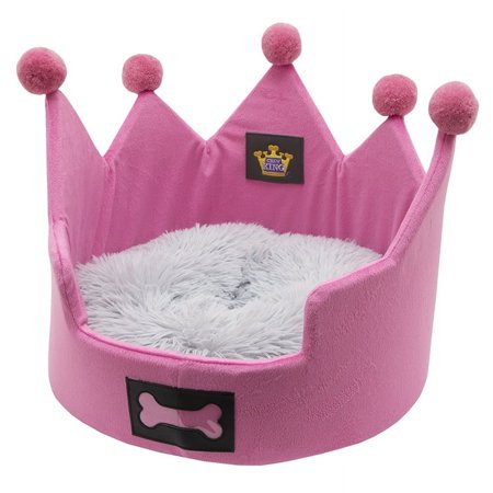 Chew King Crown Pet Bed, Pink