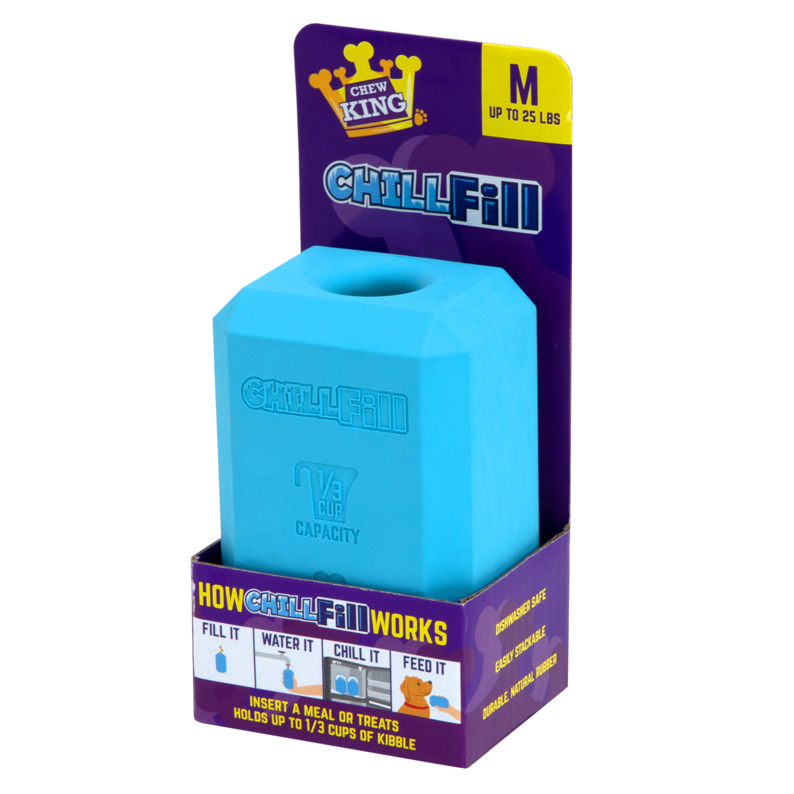 Medium Blue Natural Rubber Treat Dispenser Dog Toy